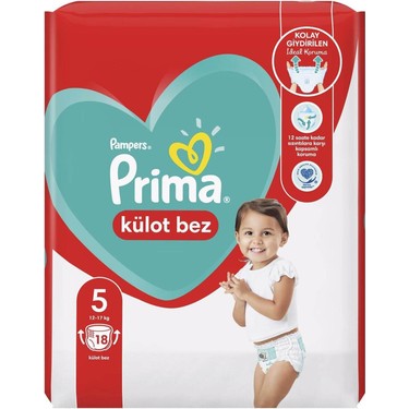 Prima Külot Bebek Bezi 5 Beden Junior Tekli Paket 18 Adet