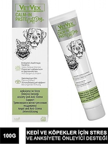 Vetvex Kedi Ve Köpekler İçin Calmıng Pasta-Stres-Anksiyete Önleyici 100 Gr