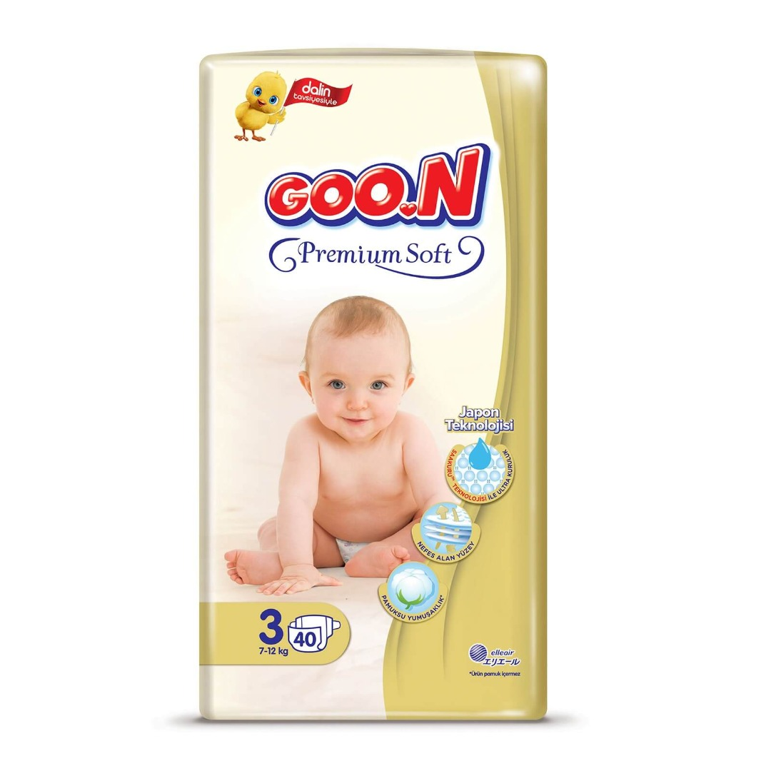 Goon Premium Soft Bebek Bezi 40 Lı 3 Beden Jumbo