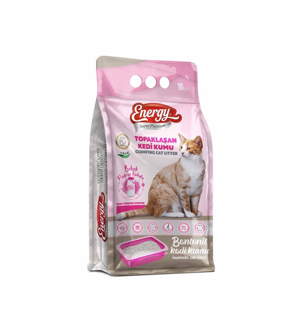 Energy Süper Premium Bentonit Kedi Kumu 5 Lt Pudra Kokulu