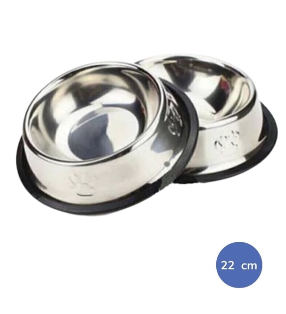 Paslanmaz Çelik Metal Mama Kabı 22 cm