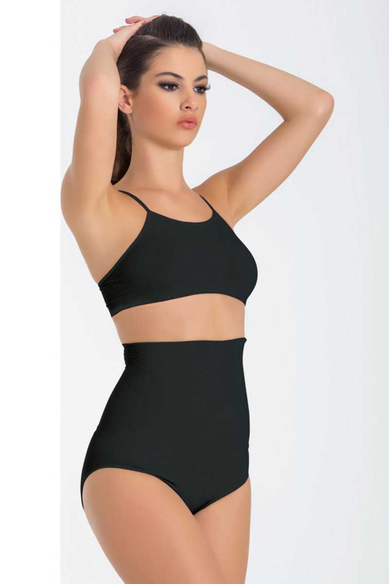Kadın Külot Korse Mideli Body Siyah