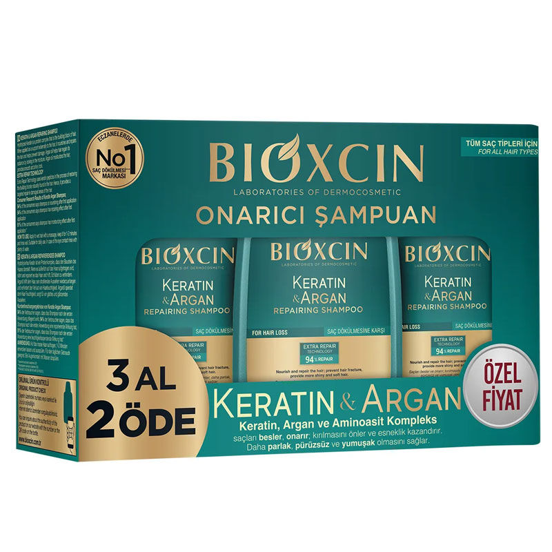 Bioxcin Keratin &amp; Argan Onarıcı Bakım Şampuan 300 ml 3 Al 2 Öde