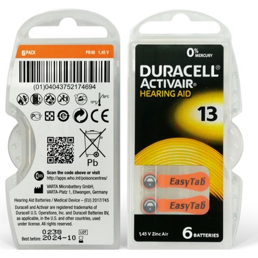 Duracell 135 Duracell Activair 13 Numara İşitme Cihazı Pili