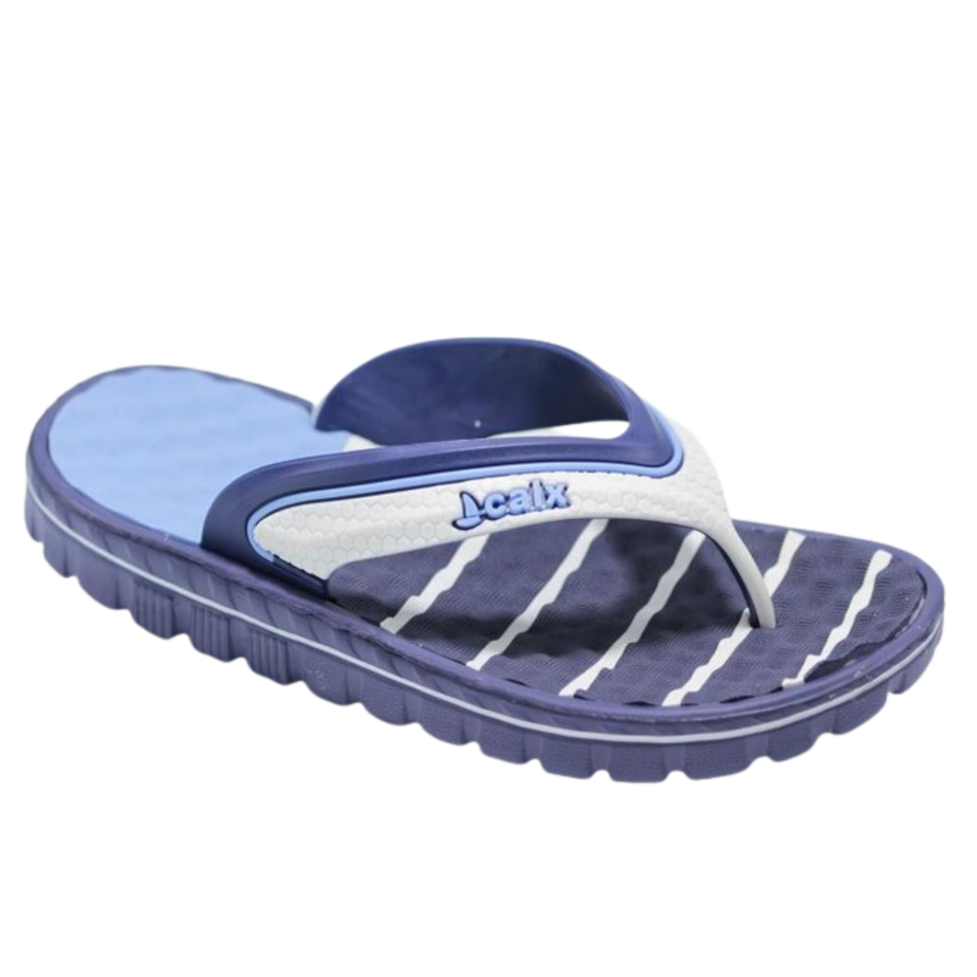 Merdane M120 Masajlı Parmak Arası Terlik Lacivert - Beyaz - Mavi