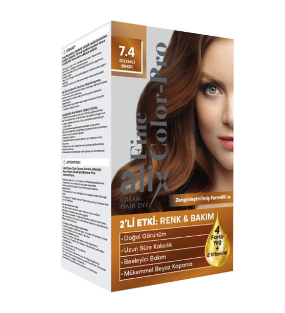 Alix Kıt Saç Boyası 50ml 7.4 Gizemli Bakır